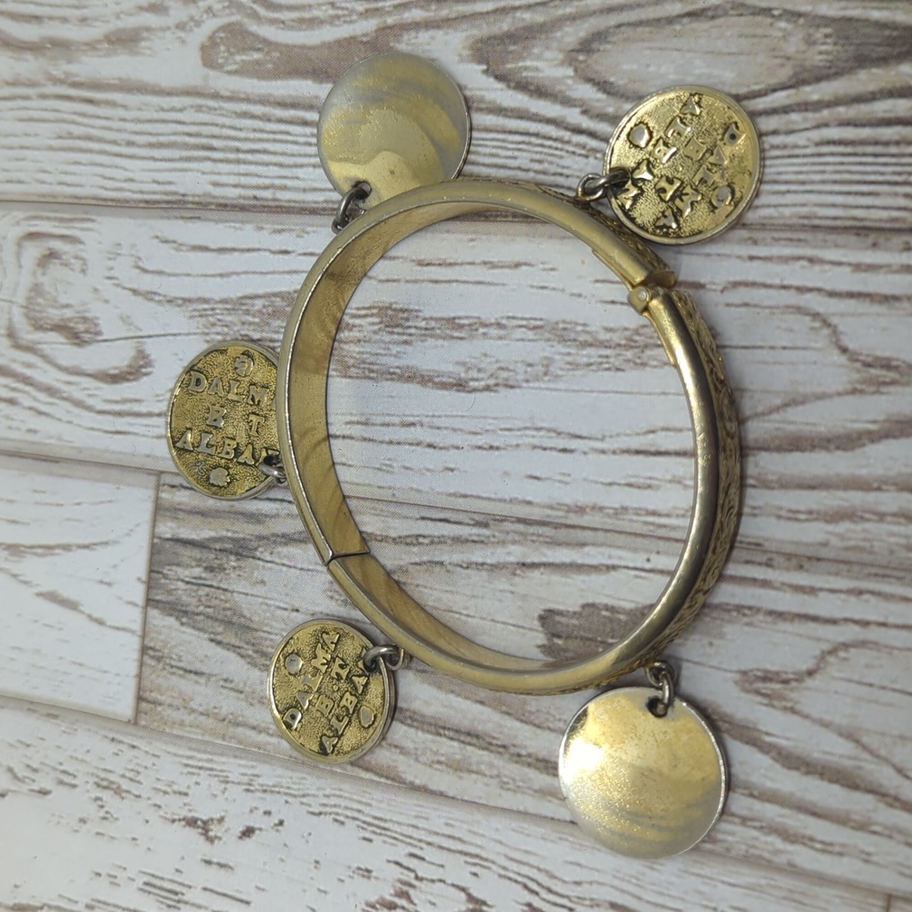 Whiting and Davis Vintage Coin Hinged Bracelet - Picture 10 of 12